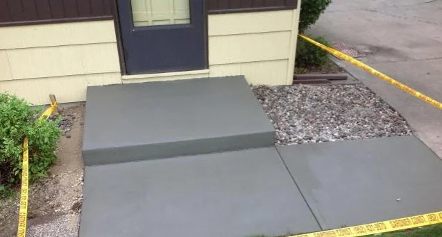 Wellroom concrete repair with caution tape