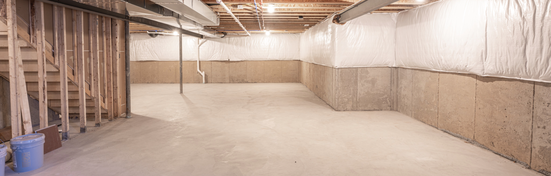 StablWall carbon fiber reinforcement on basement wall